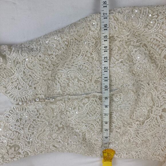 Stella York Wedding Dress US 6 Cream Gown Sweetheart Neck Strapless Lace Flare - Picture 14 of 16